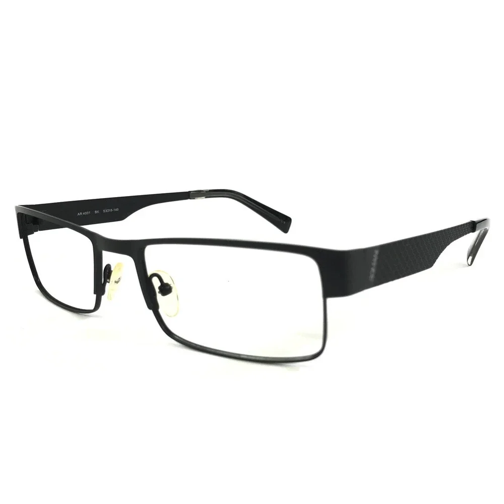 Alberto Romani Eyeglasses Frames AR4001 BK Matte Black Rectangle 53-18-140